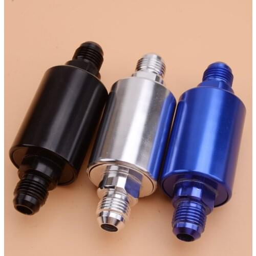 1pcs AN6 6AN Universal Billet Inline Fuel Filter High Flow 100 Micron Cleanable Aluminum Alloy