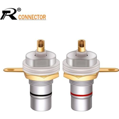 10Pcs/5Pairs High quality Rhodium/Gold Plated screw Copper CMC RCA Female Terminal Jack Socket AV Audio Video RCA wire Connector
