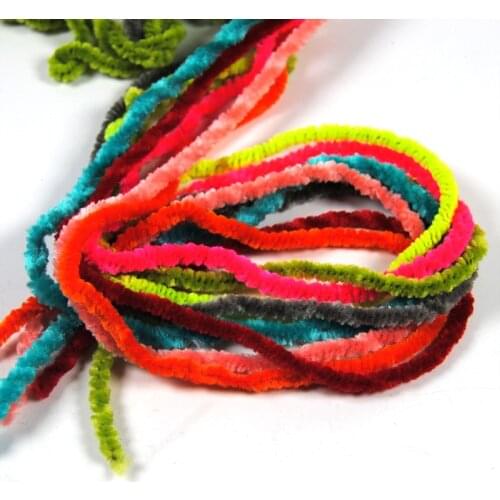 2m Fly Fishing Wooly Worm Fly Streamer Fly Tying Chenile Thick 3mm ~ 5mm Olive White Pink Green Red Brown etc