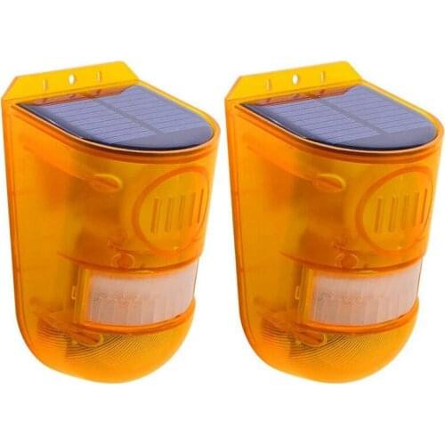 2PCS Solar Strobe Light, Solar Alarm Light with Motion Detector Solar Alarm Light 129Db Sound Security Siren