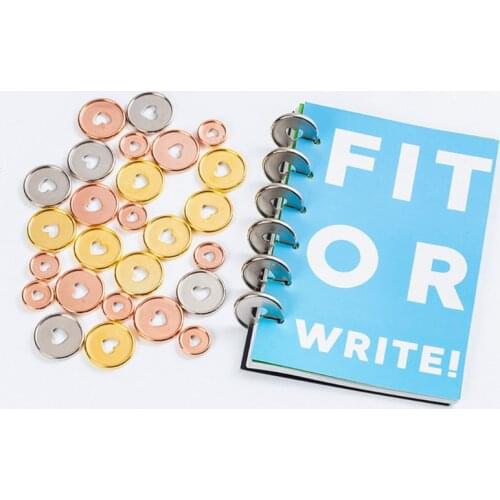 20pcs 35mm Heart Binder Rings Mushroom Hole Loose Leaf Notebook Notepad Binding Ring Plastic Disc Buckle Hoop DIY C26
