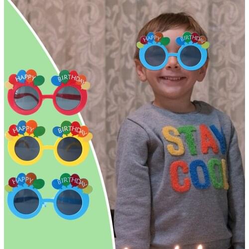 2021 happy birthday party glasses Funny Rainbow Sunglasses Happy Birthday Photo Booth Props Supplie Kids Favor Party Decor