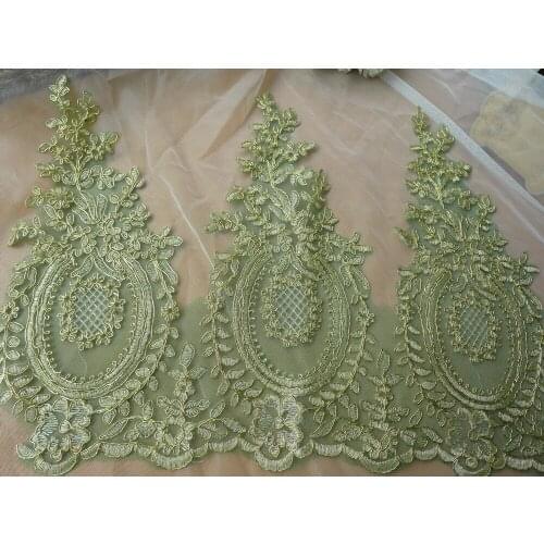 3 Yards Retro Red/Green Mesh Alencon Lace Trim With Cord For Wedding Gloves,Veils,Bridal,Costume Design