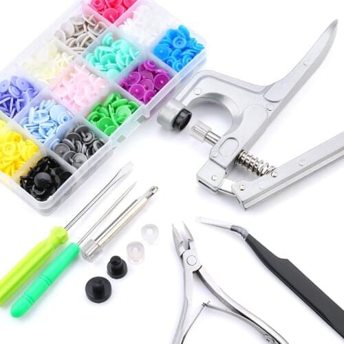 360 Sets T5 Plastic Snap Button with Snaps Pliers Tool Kit Organizer Containers Easy Replacing Snaps DIY Family Tailor