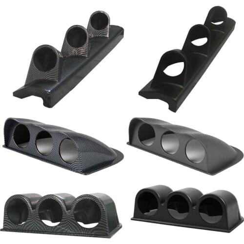 52MM Racing Gauge Pod Mount Holder 3 Car Meters Holder for Gauges Cover Carbon Fiber Triple Gauge Holder Black Cup Cover