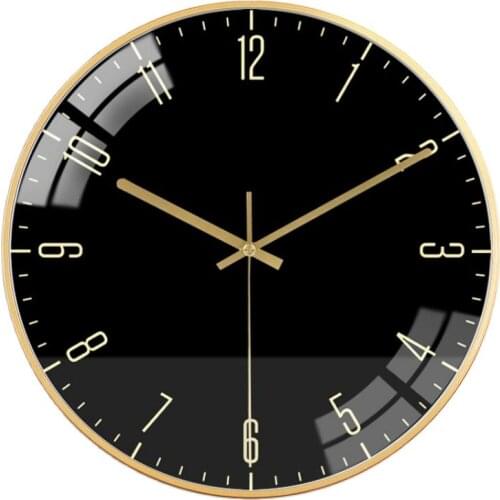 Black Wall Clock Modern Design Home Decoration Luxury Living Room Clock Wall Watch Gold Metal Fashion Atmosphere Mute Clocks