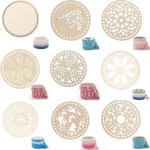 2PCS/lot Multi Pattern Wooden Bag Base DIY Hand Woven Crossbody Bags Cover Wood Chip Material Accessories