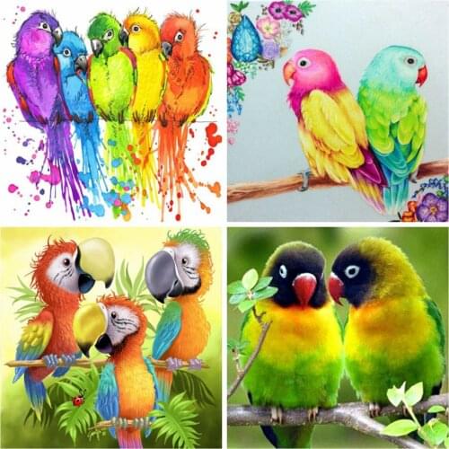Huacan 5d Diy Diamond Painting Bird Mosaic Animal Handmade Gift Embroidery Parrot Diamond Art Home Decoration