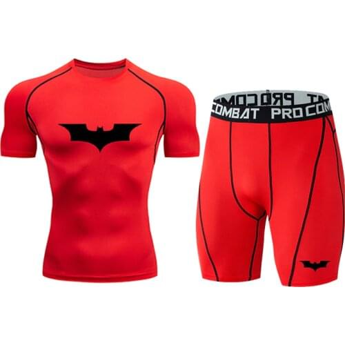 Mens Sports Suit Compression Tracksuit Fitness Gym Clothes For Jogging Sets Run Sportwear Training Workout Tight T Shirt Shorts