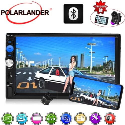 MP5 MP4 Bluetooth 7'' Touch Screen Multi-languages AUX USB TF 2 DIN Car Radio Stereo Mirror Link Screen Mirroring