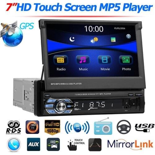7" Touch Screen In Dash Bluetooth Car MP5 Player FM Radio Audio 1080P Video Media Player With Rear View Camera