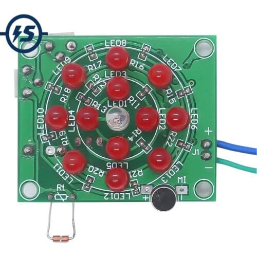 DIY Kit Analog Electronic Candle Lights Happy Birthday Thermal Sensor MIC Sound Control Simulation Candle