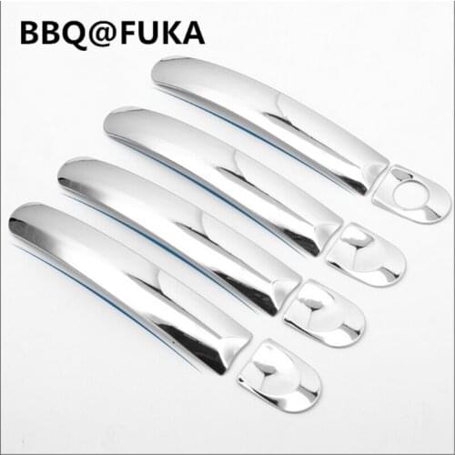 BBQ@FUKA Fit For VW 2003-2015 TOURAN CADDY T5 T6 TRANSPORTER Chrome Stainless Steel Door Handle Cover Trim Molding Car-Styling