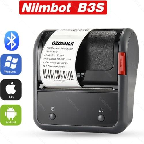 Niimbot B3S Bluetooth Label Printer Maker Sticker Portable Mini Thermal Printer Machine for Phone iOS Android Label Paper Roll