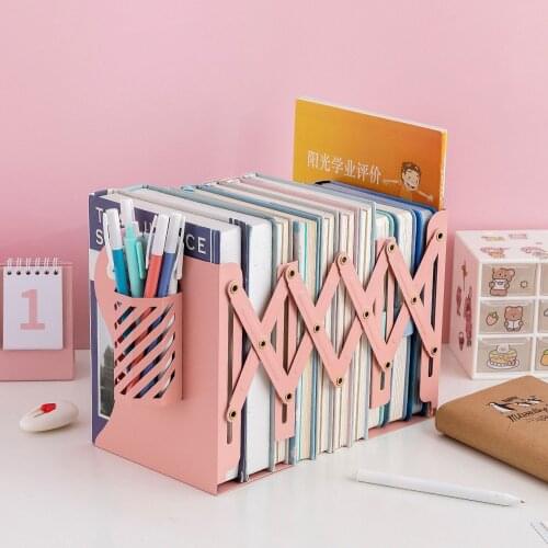 2021 New Hot 1 Pcs The Freedom To Adjust Bookshelf Large Metal Bookend Desk Holder Stand for Books Organizer Gift Stationery