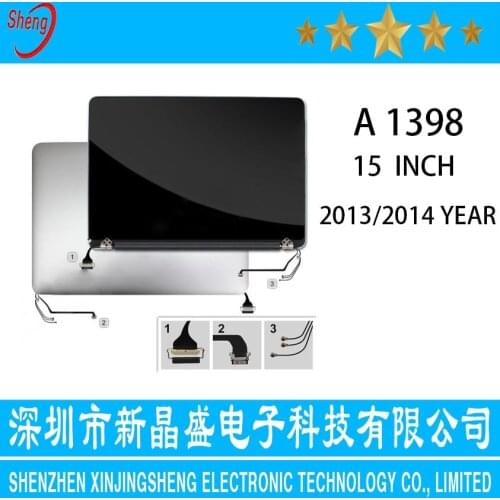 New Brand 15'' Retina display A1398 laptop Screen Assembly for apple Macbook Pro 2013/2014 Year A1398 LCD assembly