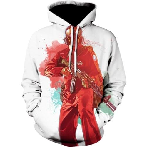 Autumn and winter streetwear Men/women hoodie Fashion cool jacket Game GTA 5 3D Print Bald head holding a lighter Mens Hoodies
