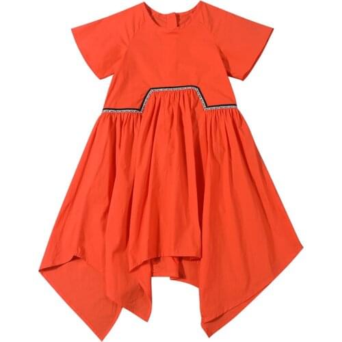 Big Girls Dress 2021 New Summer Kids Clothes Cotton irregular Patchwork Teen Dress Fashion Children Clothing 4 6 8 10 12 14 Yrs