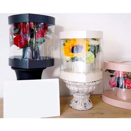 Heart Shaped Gift Box For Girlfriend Transparent Flower Bucket Wedding Party Birthday Flower Bouquet Floweres Arrangement Box