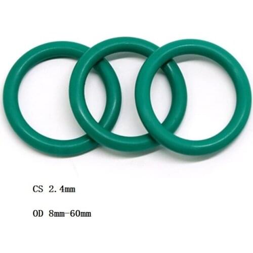 FKM O-Ring Rubber Seal Washer Green O Ring OD 8mm - 60mm CS 2.4mm