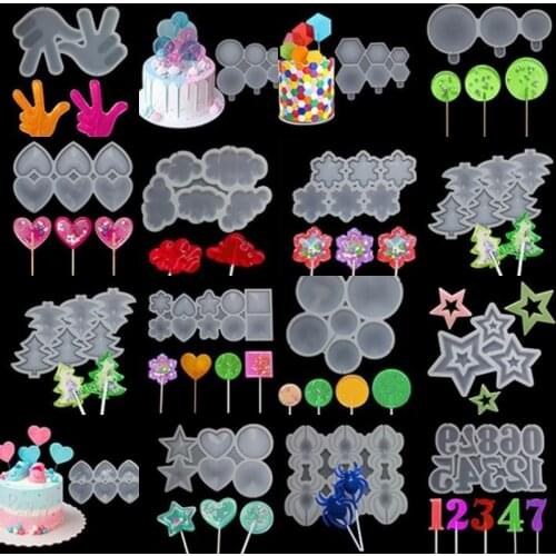 Round Heart Hexagon Silicone Lollipop Mold Chocolate Candy Cake Molds Popsicle Mould Cake Decorating Tools Baking Accessories