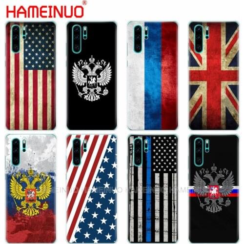 Silicon phone cover case for huawei P30 PRO LITE P SMART 2019 plus p smart Z p20 lite 2019 Russian American British flag