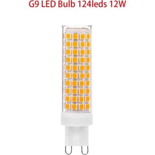 G9 LED Bulb 12W 124LEDs No Flicker Ceramic Corn Light AC100-265V 2835SMD High Bright Spotlight 360 degrees Replace halogen Lamp