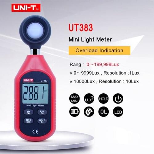 UNI-T UT383 Digital Luxmeter Light Meter Lux / FC Meters Luminometer Photometer 200,000 Lux With high quality
