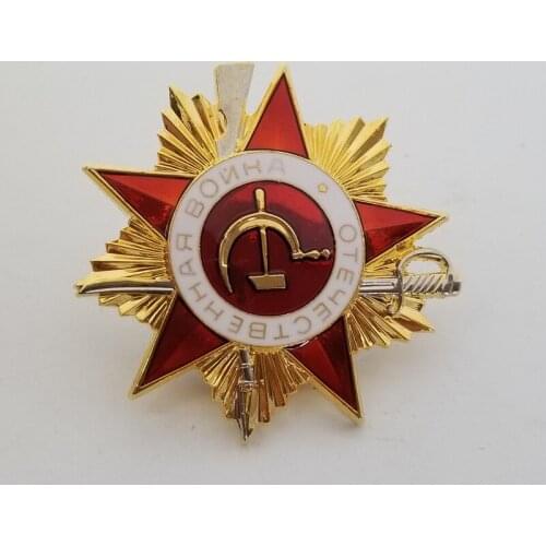 Top Quality USSR Gold Great Patriotic War Military Mini version Medals Emblem Lapel sword shield Soviet Union CCCP Badge