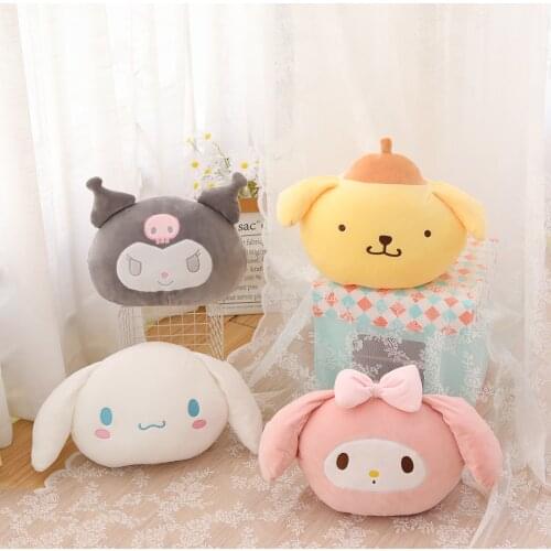 Japanese Anime Melody Kuromi Plush Pillow Cinnamoroll Pom Pom Purin Stuffed Cushion Kawaii animal plush doll gift for girl