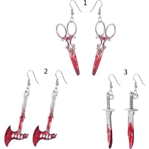 Exaggerated Cool Punk Knife Earrings for women Halloween earrings Horror Jewelry Women Earrings Gothic Jewelry Party Jewelry