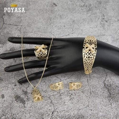 Dubai gold jewelry sets women fashion necklace fine jewelry sets wedding gold jewelry sets
