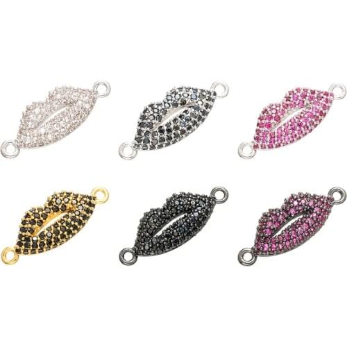 ZHUKOU 8x22mm candy crystal lip connector for necklace earrings bracelet jewelry accessories making Making model: VS385