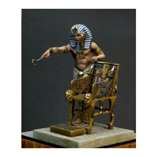 1/24 75mm ancient man warrior with chair Resin figure Model kits Miniature gk Unassembly Unpainted