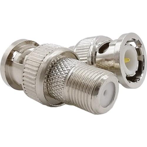 1PCS F-type Female to BNC Male RF Coaxial Coax Adapter BNC Plug to F Jack Coaxial Straight Connector for RG6 RG59 Cable Camera