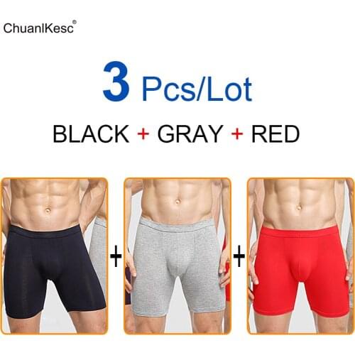 3 pcs/lot Mens Underwear Extra Long Underwear Sports Pants Large Size Running Fitness Youth Boxer 2020 Hot Sale