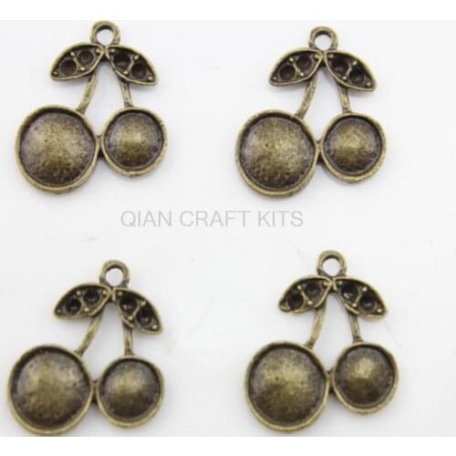 300pcs cherry antique bronze zinc alloy cherry pendant, charm, drops for diy 16X20mm Jewelry Making Charms Pendant Ancient