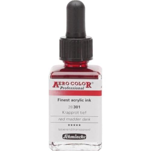 Schmincke Aero Color Acrylic Ink 28 ml 301 Red Madder Dark