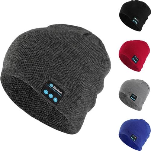 Bluetooth Music Headset Beanie Built-in Stereo Speaker Knitted Hat for Men Women Running Cap Outdoor Sports &T8