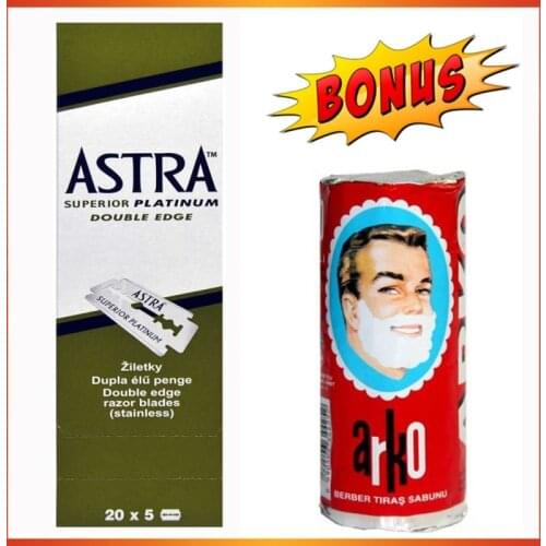 Astra 100 Pcs Razor Blade Double Edge Shaving Razor Blades for Men Face Care Classical Stainless Steel Smooth Shaving To Shave