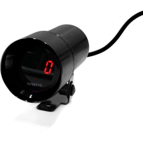 YOMI 37mm Mini Digital Car Auto Tachometer Gauge 0~8000 RPM Meter 12V Red LED Micro Smoke Lens Black Car Meter