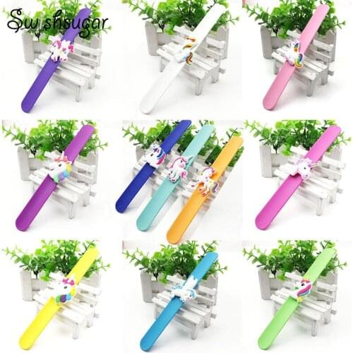 Colorful Flexible Wrap Unicorn Slap Bracelet Wristband Kid Children Girl Boy Animal Enfant Bangle Gift Favor