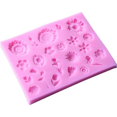 DIY Cake Mold Various Flowers Turn Sugar Silica Gel Mold C011