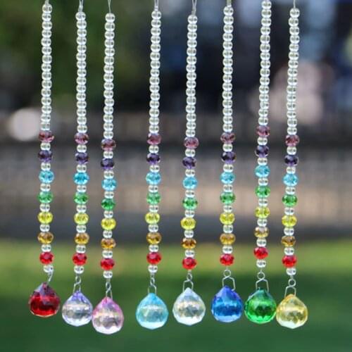 1PCS 20mm 30mm 40mm Crystal Ball Prism Chakra Colors Rondelle Beads Strand Design Rainbow Suncatcher Chrismas Decoration