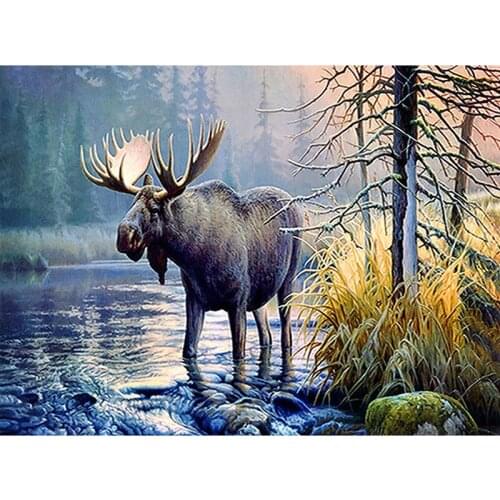 Full Square/Round Drill 5D DIY Diamond Painting "Animal Moose" 3D Rhinestone Embroidery Cross Stitch 5D Home Decor Gift