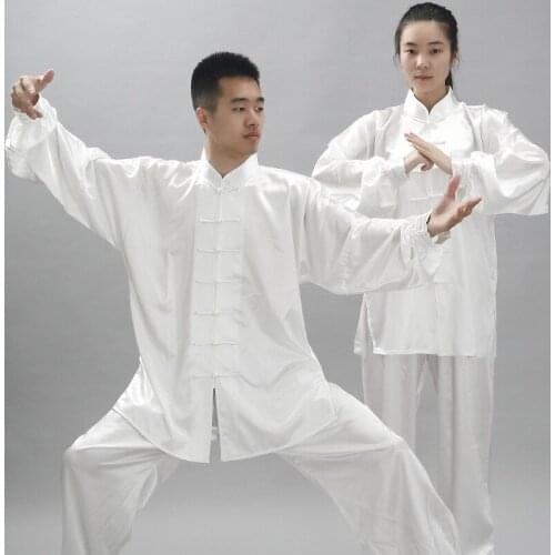 Chinese Taiji Clothing Men Women Fung Fu Morning Exercise Outfit Long Sleeve Wushu Martial Arts Uniform Wing Chun Suit