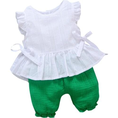 Summer Baby Girls Clothing Sets Children Lace T-Shirt Shorts 2Pcs/Sets Infant Suits Comfortable Cotton Kids Casual Tracksuits