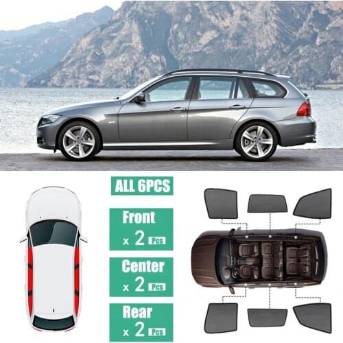 Side Windows Magnetic Sun Shade UV Protection Ray Blocking Mesh Visor Fit For BMW 3 Series Wagon 2005-2011
