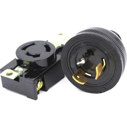 Black 30a copper american Female male wired lock connector US industry Generator control panel nema power plug Receptacle Socket