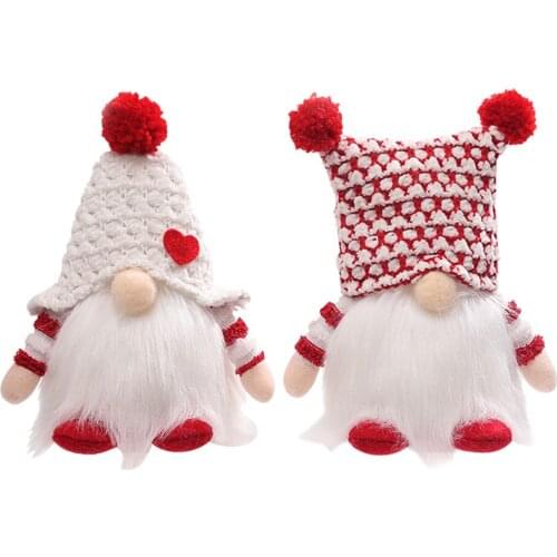 Lovely Merry Christmas Doll Dwarf Faceless Hat for Decoration Home New Year Gift Ornament New Year Table Tree Hanging Dwarf